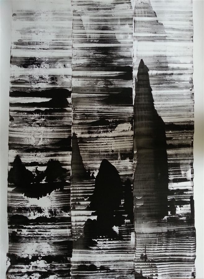 Černé rýhy na papíře, 2015