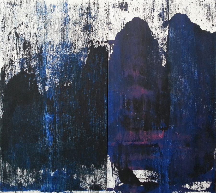 Modré hory (diptych), 2017